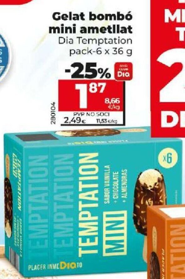 Dia Gelat bombó mini ametllat oferta