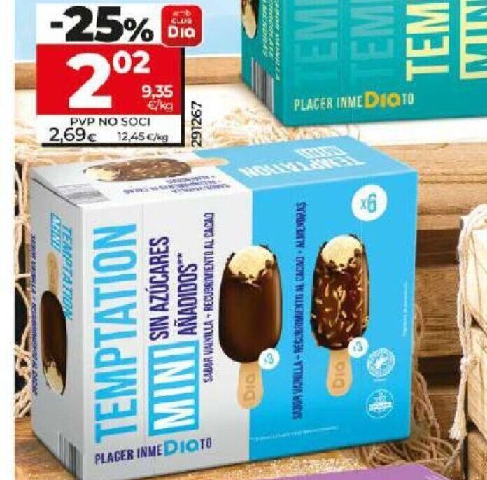 Dia Gelat bombó mini sense sucres afegits clàssic i ametllat oferta