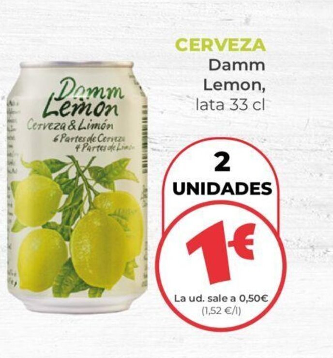 SPAR CERVEZA Damm Lemon, lata 33 cl oferta