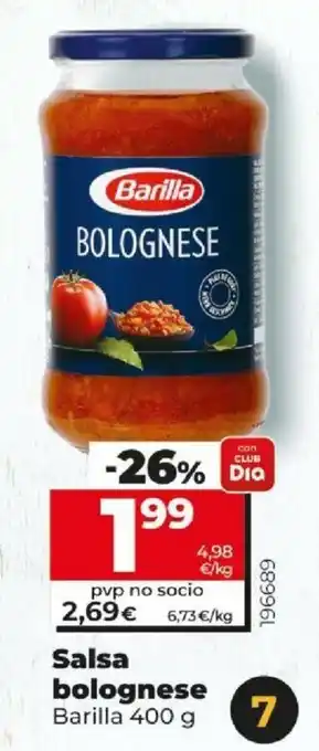 Dia Salsa bolognese 400g oferta