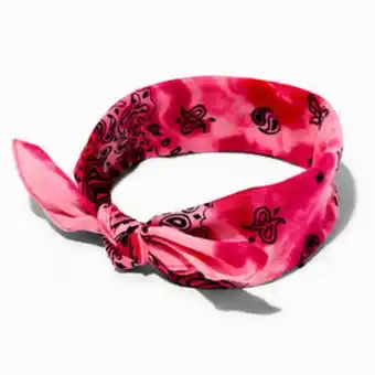 Claire's Pink tie dye bandana headwrap oferta