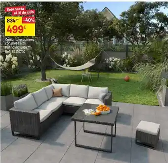 Leroy Merlin Conjunto esquinero con mesa alta puf no incluido oferta