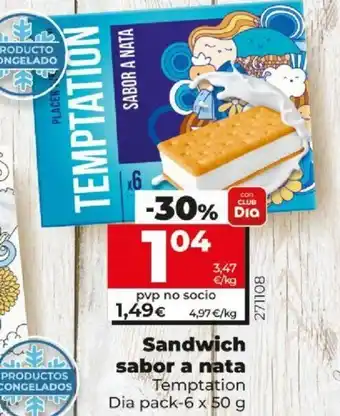 Dia Sandwich sabor a nata 6 x 50g oferta