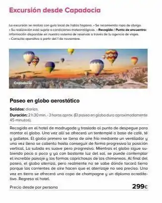 Viajes El Corte Inglés Capadocia excursión desde capadocia la excursión se realiza con guia local de habla hispana. -se recomiendo ropa de abriga oferta