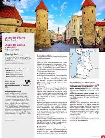 Viajes El Corte Inglés Joyas del báltico 8 días. 7 noches joyas del báltico + helsinki 10 días • 9 noches salidas desde españa abril: 2, 16, 30 oferta