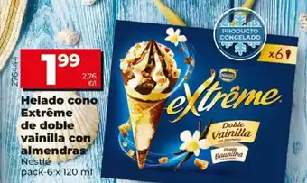 Dia Helado cono Extreme de doble vainilla con almendras oferta
