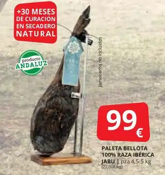 Supermercados MAS PALETA BELLOTA 100% RAZA IBÉRICA JABU | pza 4,5-5 kg (22,00€/kg) oferta