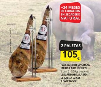 Supermercados MAS PALETA CEBO 50% RAZA IBÉRICA AIRE IBÉRICO oferta