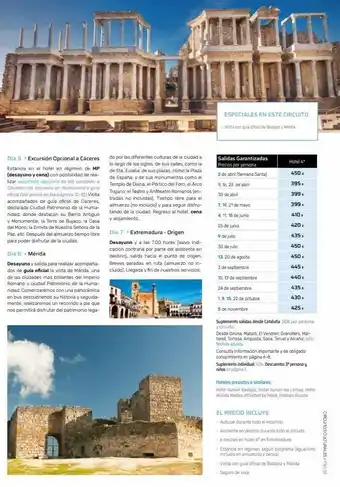 Viajes El Corte Inglés Día 5 excursión opcional a cáceres estancia en el hotel en régimen de mp (desayuno y cena) con posibilidad de rea-lizar excu oferta