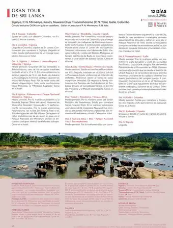 Catai Gran tour de sri lanka sigiriya, p. n. minneriya, kandy, nuwara eliya, tissamaharama (p. n. yala), galle, colombo circuito oferta