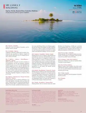 Catai Sri lanka y maldivas sigiriya, kandy, nuwara eliya, colombo, maldivas circuito exclusivo catai con guía en castellano. día oferta