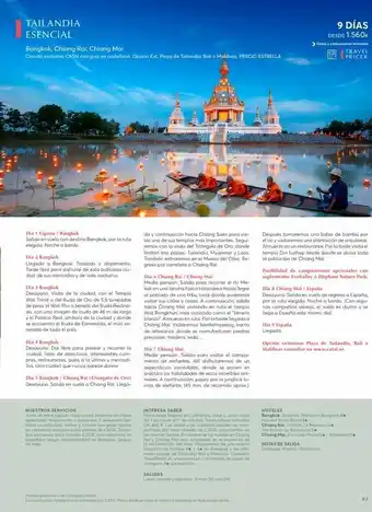 Catai Tailandia esencial bangkok, chiang rai, chiang mai circuito exclusivo catai con guia en castellano. opción ext. playa de t oferta