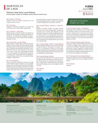 Catai Maravillas de laos vientiane, vang vieng, luang prabang circuito regular con guia en castellano. opción extensión norte de oferta