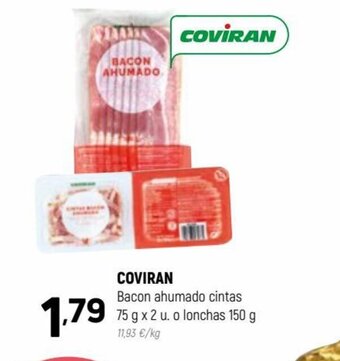 Coviran COVIRAN Bacon ahumado cintas 75 g x 2 u. o lonchas 150 g oferta