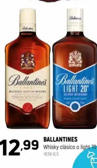 Coviran BALLANTINES Whisky clásico o light 70 cl oferta