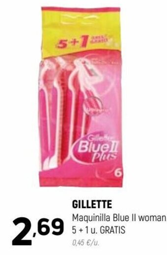 Coviran GILLETTE Maquinilla Blue II woman 5 + 1 u. GRATIS oferta