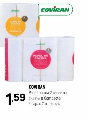 Coviran COVIRAN Papel cocina 2 capas 4 u oferta