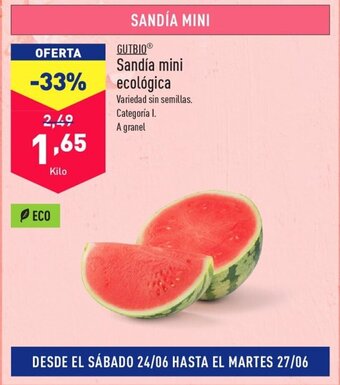 ALDI GUTBIOⓇ Sandía mini ecológica oferta