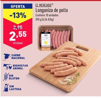 ALDI EL MERCADOⓇ Longaniza de pollo oferta