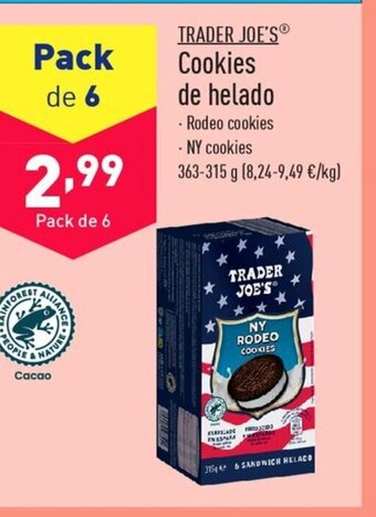 ALDI TRADER JOE'S Cookies de helado oferta