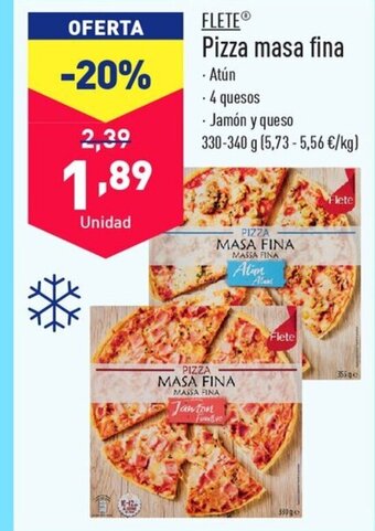 ALDI FLETEⓇ Pizza masa fina oferta