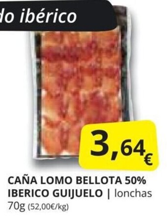 Supermercados MAS CAÑA LOMO BELLOTA 50% IBERICO GUIJUELO oferta