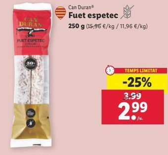 Lidl Fuet can duran oferta