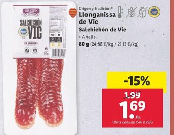 Lidl Salchichón oferta