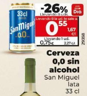 Dia Cerveza sin alcohol san miguel oferta