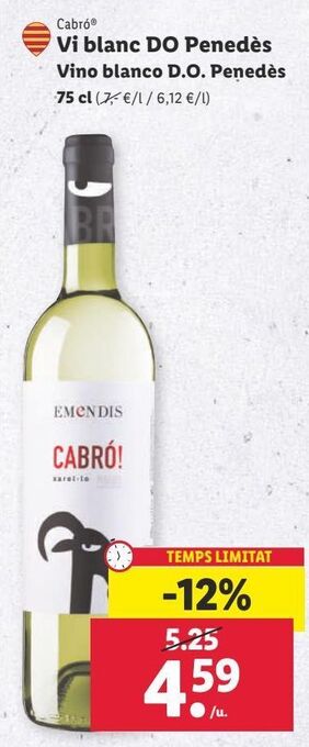 Lidl Vino blanco oferta