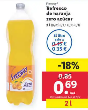 Lidl Freeway Refresco de naranja zero azucar oferta