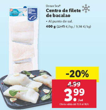 Lidl Centro de filete de bacalao oferta