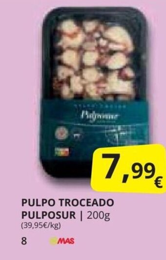 Supermercados MAS PULPO TROCEADO PULPOSUR oferta
