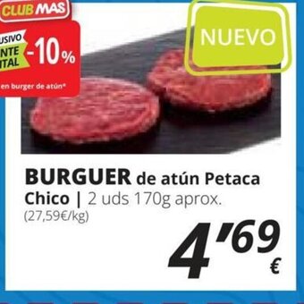 Supermercados MAS BURGUER de atún Petaca Chico oferta