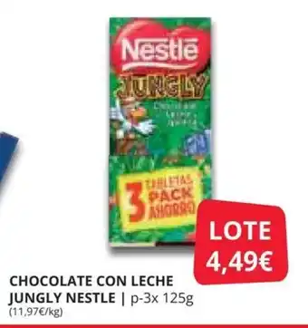 Supermercados MAS CHOCOLATE CON LECHE JUNGLY NESTLE oferta