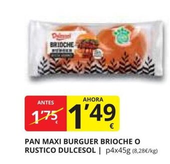 Supermercados MAS PAN MAXI BURGUER BRIOCHE O RUSTICO DULCESOL oferta