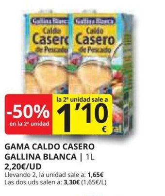 Supermercados MAS GAMA CALDO CASERO GALLINA BLANCA oferta