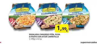 Supermercados MAS ENSALADA CANGREJO PIÑA, RUSA O PASTA CON ATÚN CARRETILLA oferta