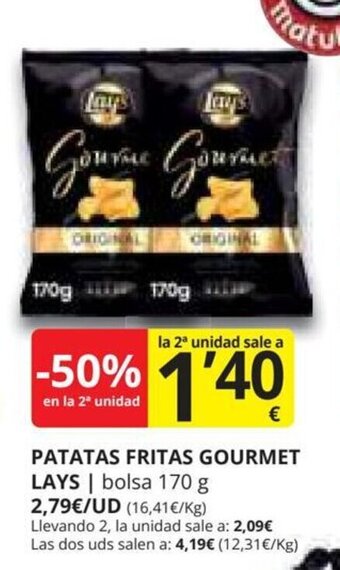 Supermercados MAS PATATAS FRITAS GOURMET LAYS oferta