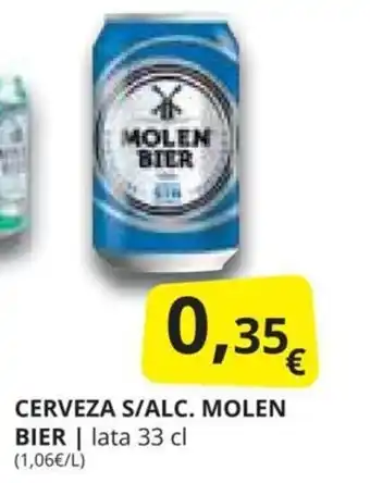Supermercados MAS CERVEZA S/ALC. MOLEN BIER oferta