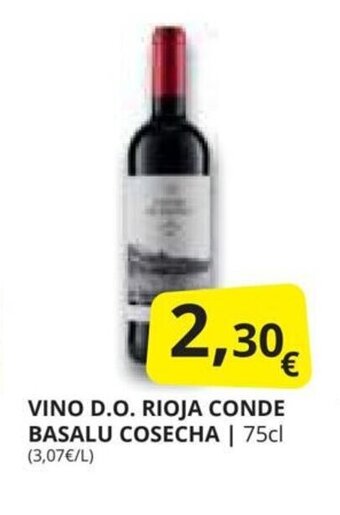 Supermercados MAS VINO D.O. RIOJA CONDE BASALU COSECHA | 75cl oferta