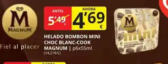 Supermercados MAS HELADO BOMBON MINI CHOC BLANC-COOK MAGNUM oferta