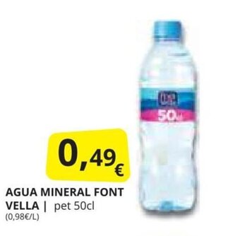Supermercados MAS AGUA MINERAL FONT VELLA/ pet 50cl oferta