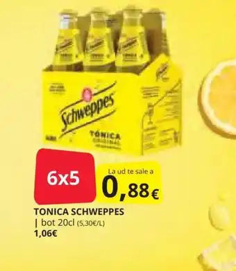 Supermercados MAS TONICA SCHWEPPES oferta