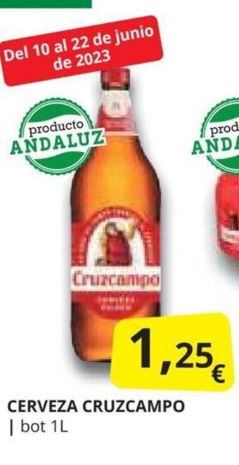Supermercados MAS CERVEZA CRUZCAMPO | bot 1L oferta