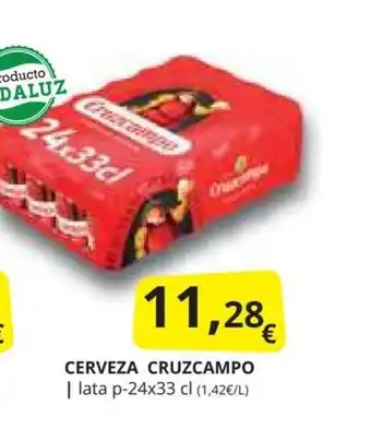 Supermercados MAS CERVEZA CRUZCAMPO/ lata p- 24x33cl oferta