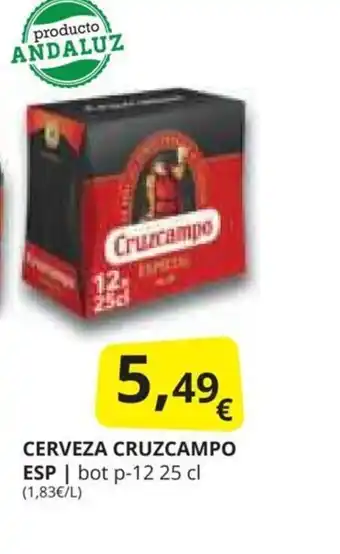 Supermercados MAS CERVEZA CRUZCAMPO ESP | bot p-12 25 cl oferta