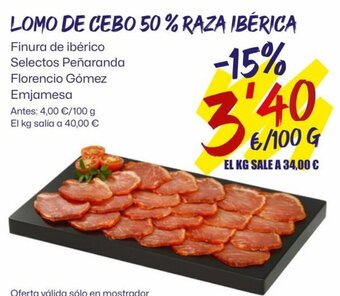 AhorraMas LOMO DE CEBO 50% RAZA IBÉRICA oferta