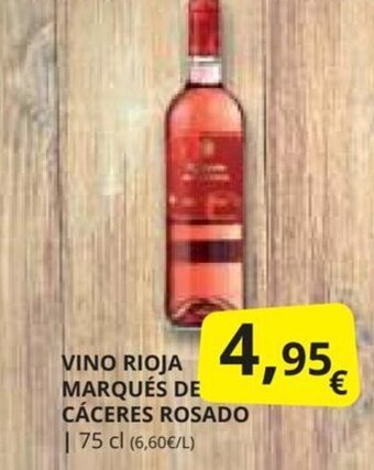 Supermercados MAS VINO RIOJA MARQUÉS DE CÁCERES ROSADO oferta