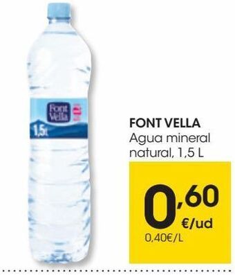 Eroski Font vella agua mineral natural 1,5 l oferta